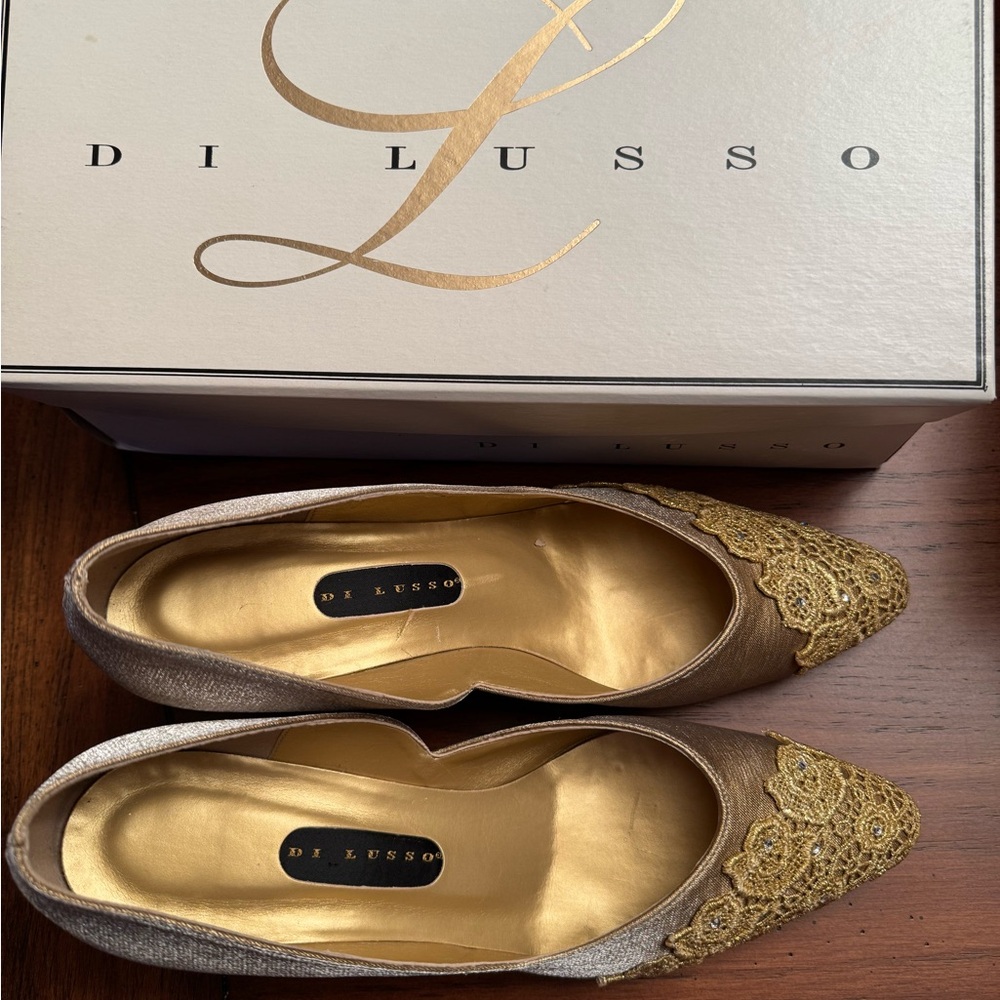 Gold Lace Women's Heels